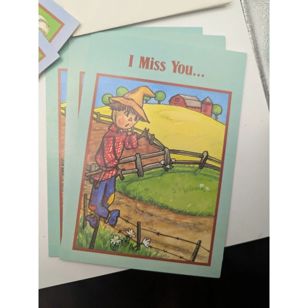 Vintage Childrens Greeting‎ Cards with Animals and Games 9 Cards with Envelopes